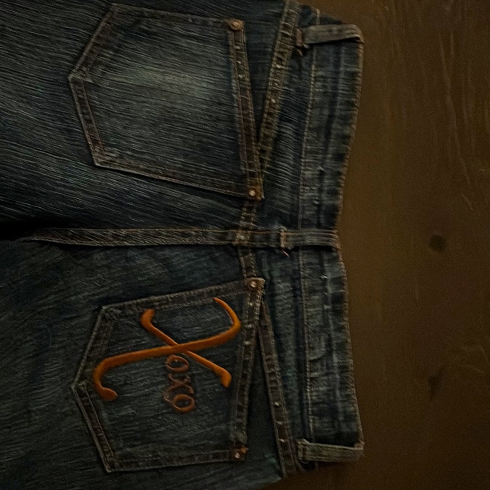 Xoxo dark wash mid rise boot cut
